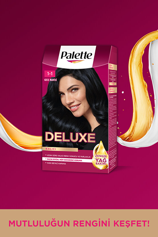 Deluxe 1-1 Gece Mavisi Zengin Yağ Bakımı Kit Saç Boyası Bakım Maskesi