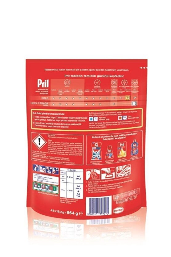 Gold 45 Yıkama Bulaşık Makinesi Tableti - Ekonomik Temizlik