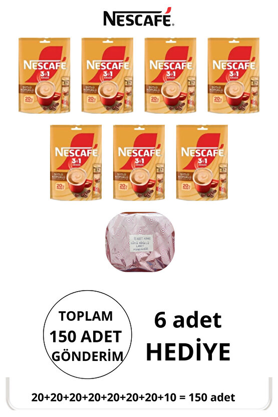 Sütlü Köpüklü 3ü 1 Arada 144 Adet 17,4 gram