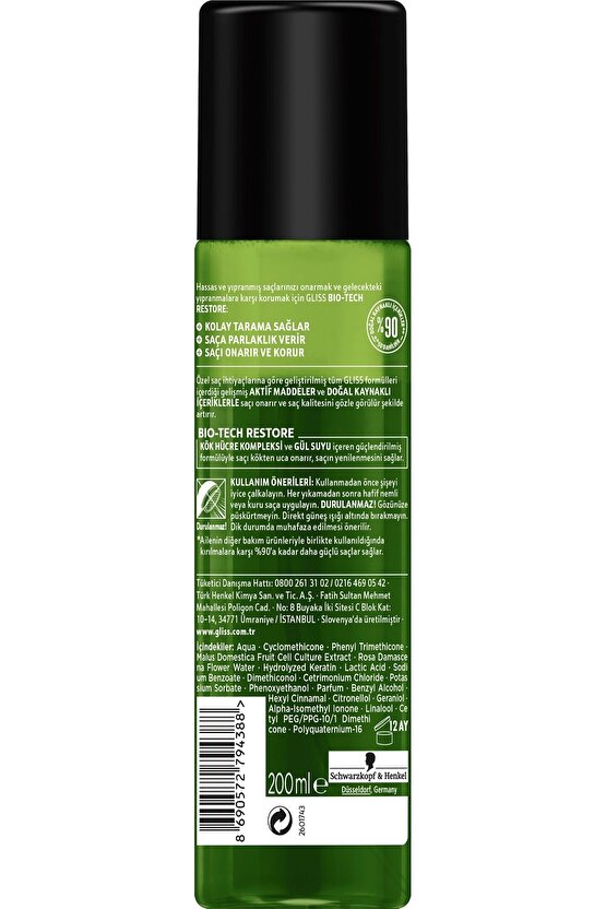 Schwarzkopf Gliss Bio-Tech Sivi Saç Kremi 200 Ml