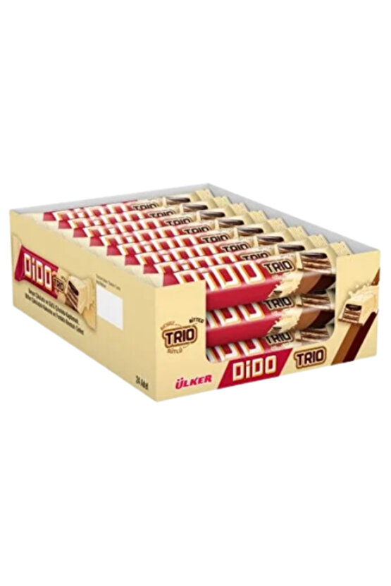 Dido Trio Beyaz Çikolata Ve Sütlü Çikolata Kaplamalı Bitter Çikolata Ve Fındık Kremalı Gofret