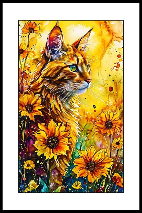 Ormandaki Vaşak Digital Art ( ÇERÇEVESİZ - ÇERÇEVE YOKTUR ) ( ULTRA HD ) FOLYO AFİŞ - POSTER