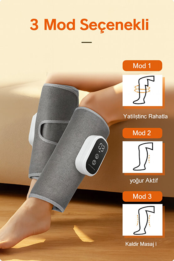 Kablosuz Hava Basınçlı Masaj Aleti 3 Mod+3 Seviye Şarjlı Bacak Baldır Kol Ayak Masaj Cihazı 2’li Set