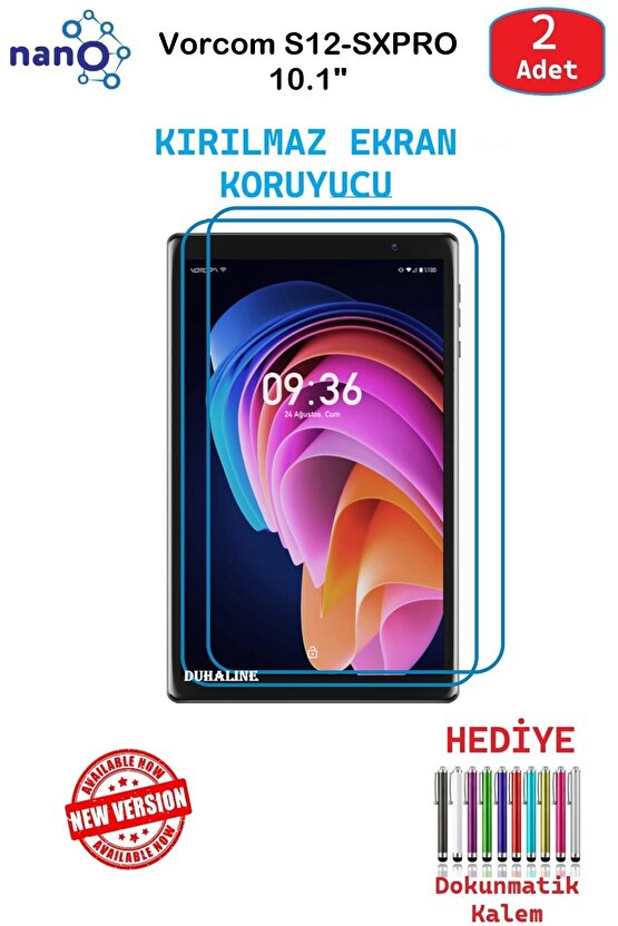 Vorcom S12-SXPRO 10.1 İçin Nano Ekran Koruyucu 9h Esnek 2 ADET