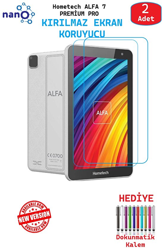 2 ADET Hometech ALFA 7 7MRC PREMİUM 7 Tam Uyumlu Ekran Koruyucu Şeffaf Cam Nano HD Esnek Kırılmaz