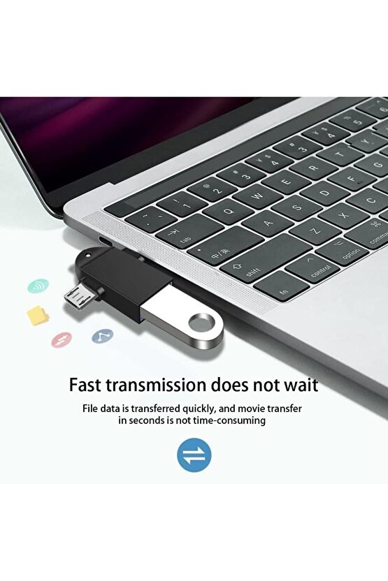 Type-c + Micro USB OTG 2si 1 arada USB 3.1 to USB 3.0 Dönüştürücü OTG