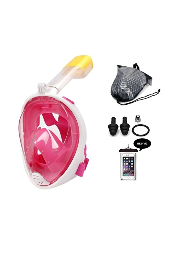 Tam Yüz Dalış Maskesi Buğu Önleyici Şnorkel Fullface Yüzücü Maskesi