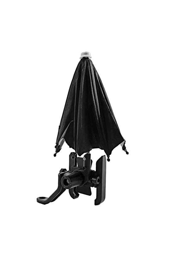 Siyah Ayna Bağlantılı Şemsiyeli Ayarlı Telefon Tutucu Aliminyum A+++ Kalite