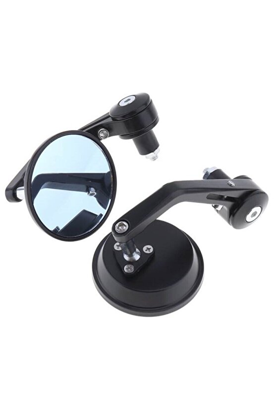 Modifiye Gidon Bağlantılı Oval Ayna Tk Siyah Cafe Racer