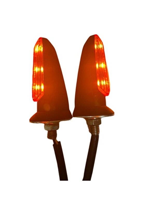 Motosiklet Sinyal Lamba Üniversal 12V Sarı Cam Sarı Led 2Li