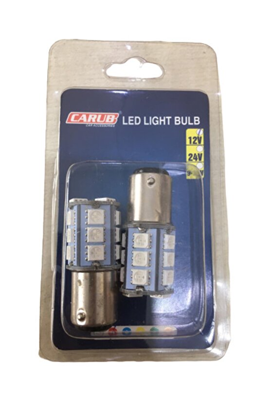 Motosiklet Ve Otomobil Stop Ampul 18led 1016 Çakar Kırmızı Şaşı Tırnak 2li