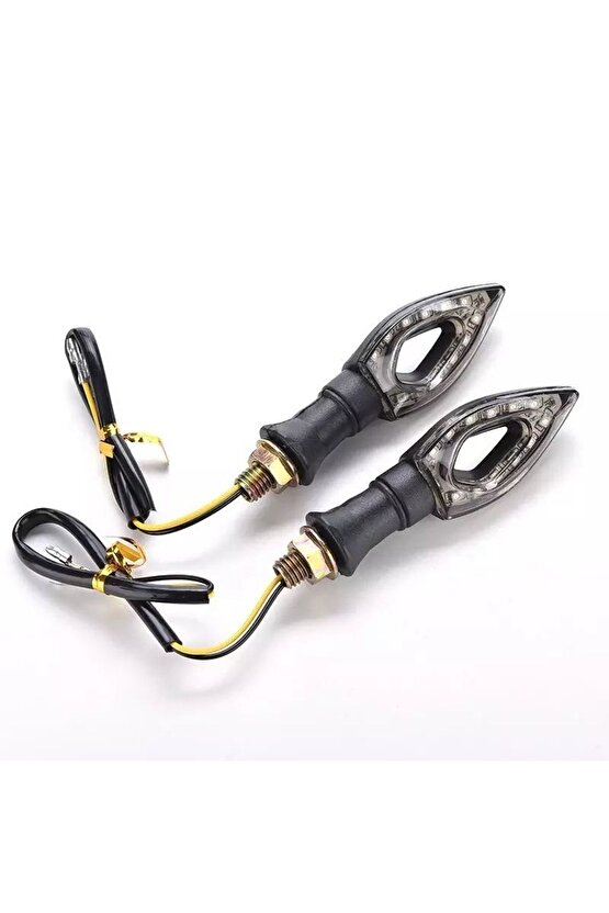 Motosiklet Üniversal Led Sinyal Füme Camlı