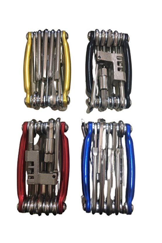 Anahtarlı Çakı Şeklinde Anahtar Takımı Zincir Sökme Aparatlı Kırmızı