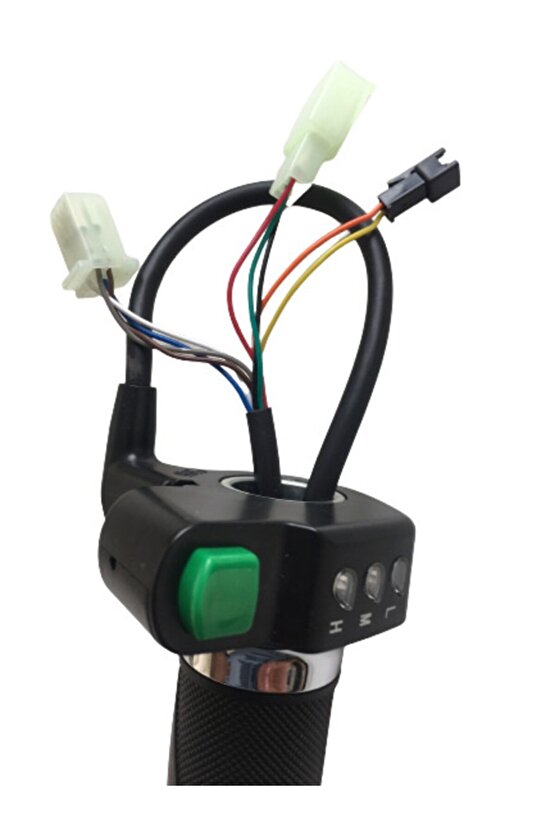 E-bike Vitesli Gaz Kolu 232 Yeşil Düğme 3 Işık