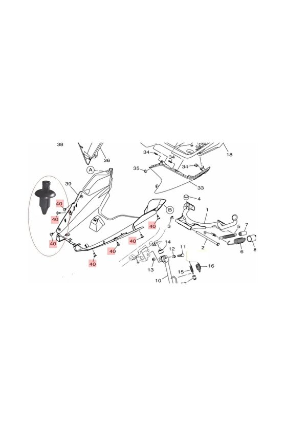 Yamaha 7Mm Üniversal Kaporta Grenaj Plastik Klips Oem 5 Adet