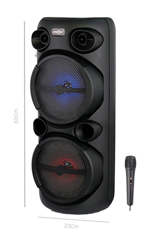 BÜYÜK BOY ŞARJLI HOPARLÖR KARAOKE MİKROFONLU TAŞINABİLİR KABLOSUZ BLUETOOTH SPEAKER