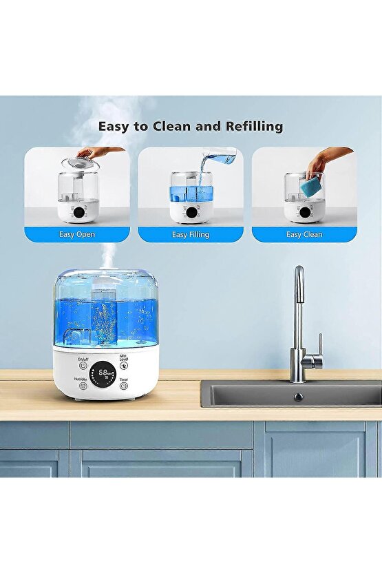 3L HUMUDİFİER ODA HAVA NEMLENDİRİCİ BUHAR MAKİNESİ AROMA DİFİZÖR BÜYÜK BOY KUMANDALI