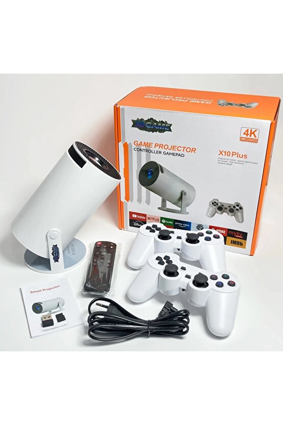 X10PLUS ANDROİD PROJEKTÖR + GAME PROJECTOR ULTRA HD 4K EV SİNEMA YANSITMA OYUN PROJEKSİYON CİHAZI