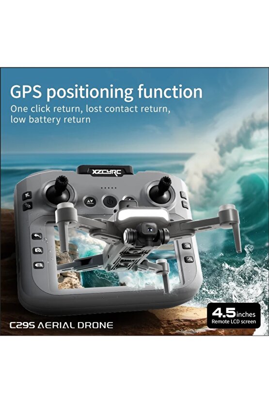 GPS Lİ DRONE EKRANLI UZAKTAN KUMANDA APP DESTEKLİ QUADCOPTER BRUSHLESS MOTOR 4K KAMERA