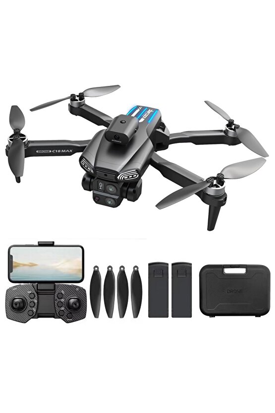 ÇİFT KAMERALI ENGEL KAÇINMA SENSÖRLÜ DRONE UZAKTAN KUMANDALI APP DESTEKLİ HD KAMERA QUADCOPTER