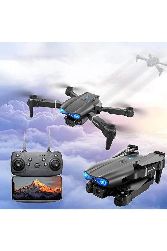 ÇİFT KAMERA DRONE UZAKTAN KUMANDA APP DESTEKLİ QUADCOPTER TEK TUŞ İNİŞ KALKIŞ