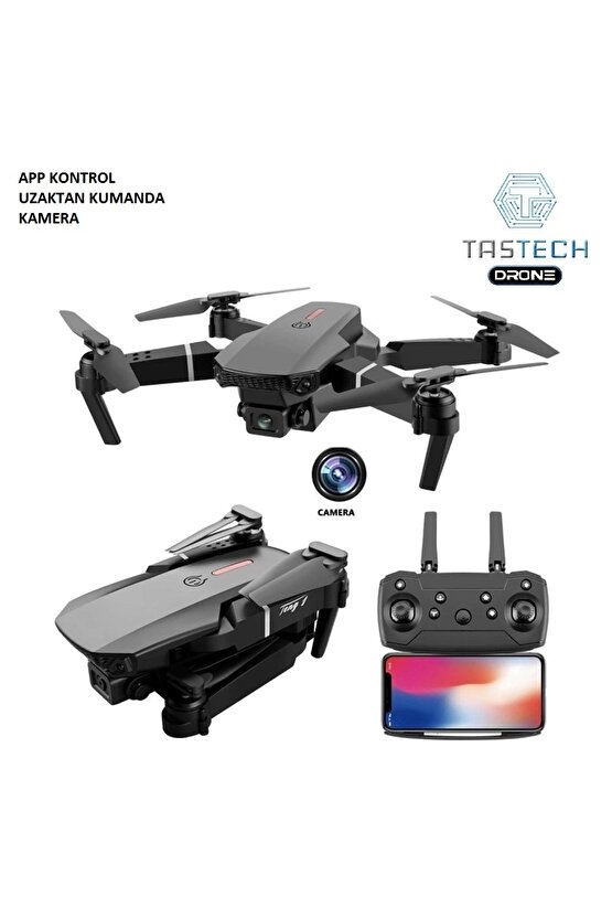 720P KAMERALI DRONE E88 KATLANABİLİR UZAKTAN KUMANDALI APP DESTEKLİ QUADCOPTER
