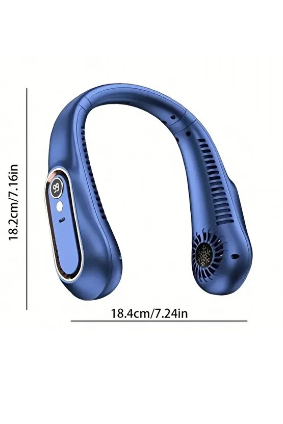 LED GÖSTERGELİ BOYUN FANI ŞARJLI TAŞINABİLİR SERİNLETİCİ VANTİLATÖR 5 HIZ AYARLI BOYUNLUK FAN