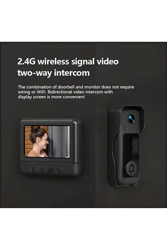 X6 VİDEO DOORBELL KABLOSUZ GÖRÜNTÜLÜ KAPI ZİLİ KAMERALI KAPI İNTERCOMU EKRANLI MİKROFONLU ŞARJLI