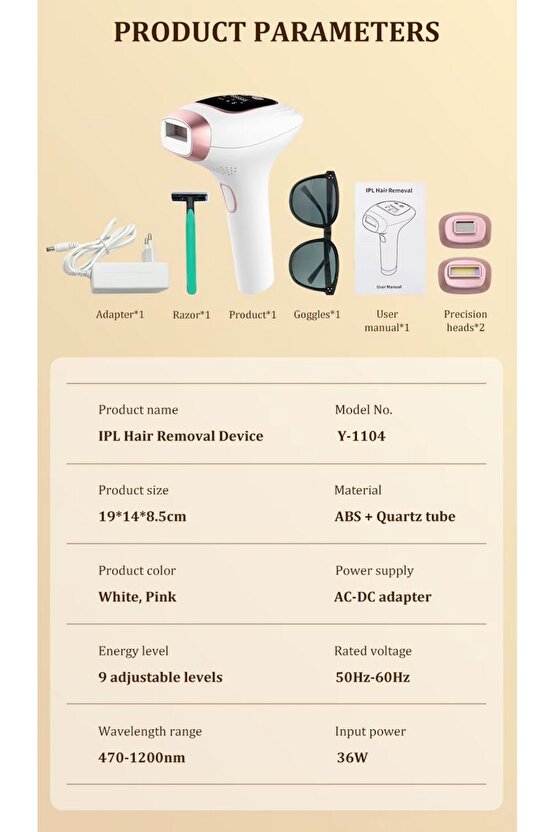 IPL BUZ LAZER EPİLASYON CİHAZI 999.999 OTOMATİK VE MANUEL ATIM 9 SEVİYE TÜM VÜCUT