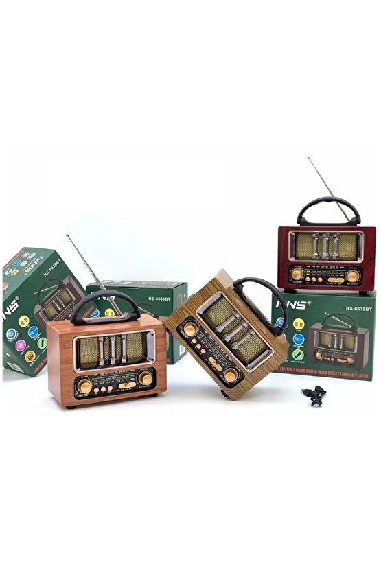 MİNİ NOSTALJİK RADYO BLUETOOTH SPEAKER ŞARJLI SD KART USB GİRİŞLİ MP3 ÇALAR KABLOSUZ HOPARLÖR