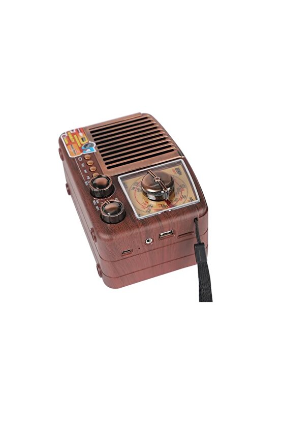 MİNİ NOSTALJİK RADYO BLUETOOTH SPEAKER ŞARJLI SD KART USB GİRİŞLİ MP3 ÇALAR KABLOSUZ HOPARLÖR