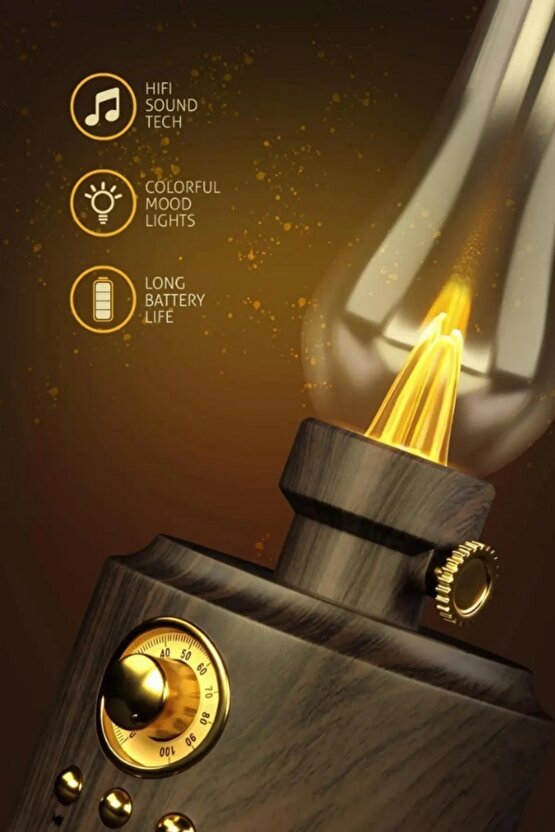 C210 NOSTALJİK GAZ LAMBASI BLUETOOTH SPEAKER KABLOSUZ ŞARJLI HOPARLÖR GECE LAMBASI