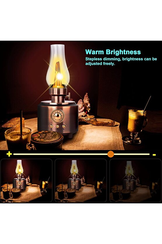 C210 NOSTALJİK GAZ LAMBASI BLUETOOTH SPEAKER KABLOSUZ ŞARJLI HOPARLÖR GECE LAMBASI