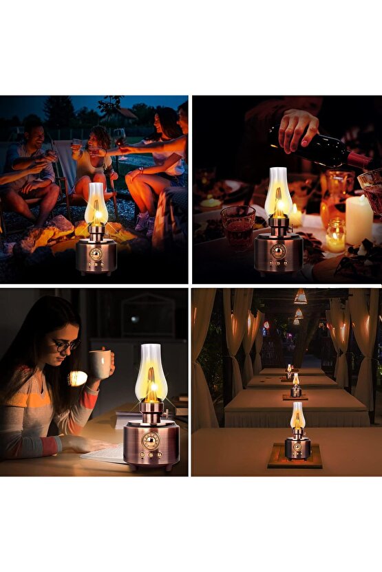 C210 NOSTALJİK GAZ LAMBASI BLUETOOTH SPEAKER KABLOSUZ ŞARJLI HOPARLÖR GECE LAMBASI