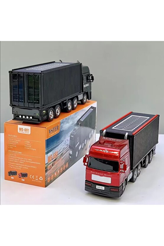 TIR ŞEKLİNDE BLUETOOTH SPEAKER ŞARJLI KABLOSUZ HOPARLÖR FM RADYO SD KART USB