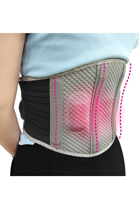 SIRT DESTEKLİ ISITMALI BEL MASAJ KEMERİ AYARLANABİLİR ISI VE TİTREŞİMLİ KARIN MASAJI