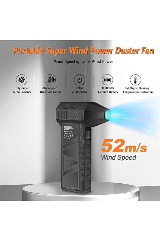 MİNİ TURBO JET FAN BASIÇLI HAVA ÜFLEYİCİ ŞARJLI VANTİLATÖR 130.000 RPM BASINÇLI HAVA FANI