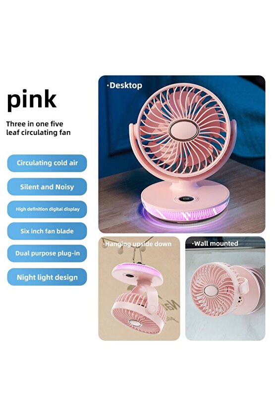 ŞARJLI MASAÜSTÜ MİNİ KLİMA SERİNLETİCİ FAN RGB LED IŞIKLI VANTİLATÖR ASKILI FAN