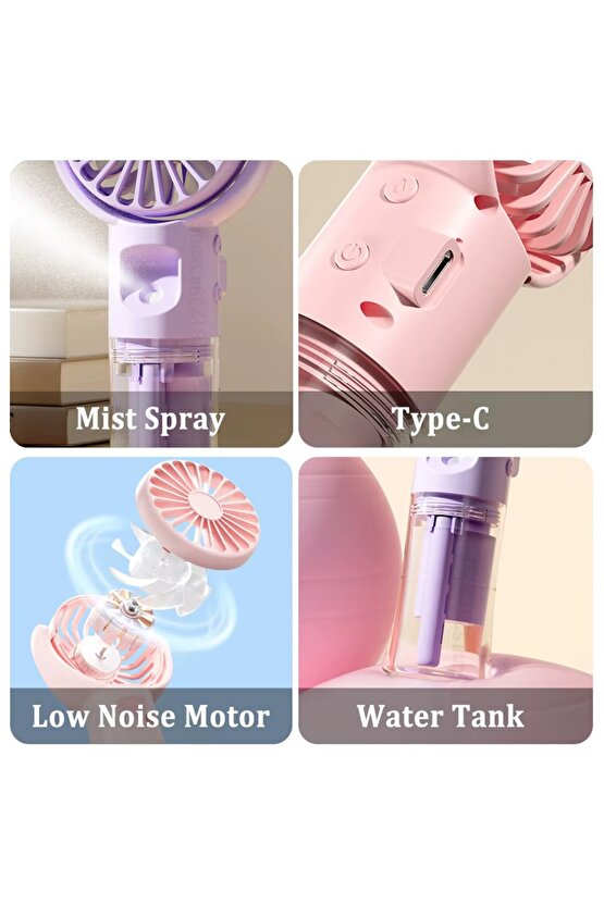 SU BUHARI PÜSKÜRTMELİ ŞARJLI EL FANI MİNİ KLİMA SERİNLETİCİ VANTİLATÖR NEMLENDİRİCİ ÖZELLİKLİ
