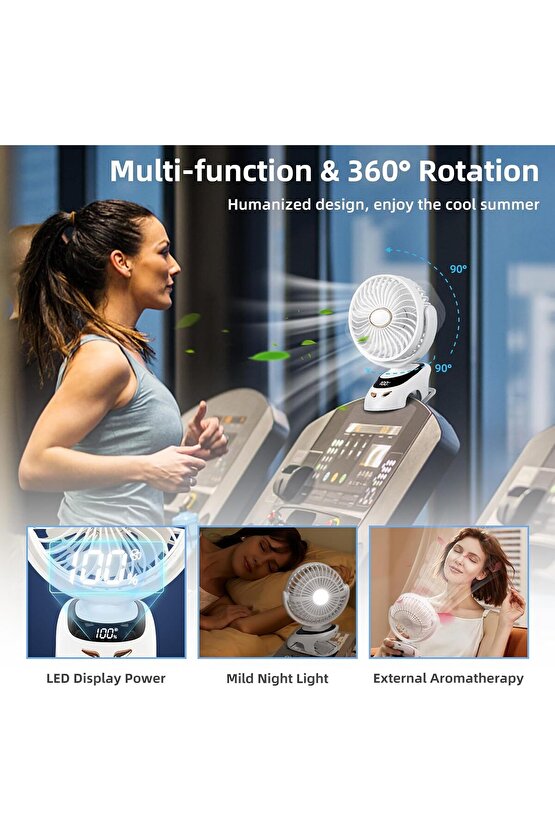 MANDALLI ŞARJLI FAN MİNİ KLİMA VANTİLATÖR EV ARAÇ BEBEK ARABASI LED EKRANLI SERİNLETİCİ FAN