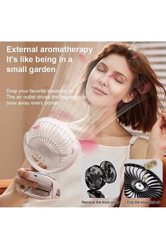 MANDALLI ŞARJLI FAN MİNİ KLİMA VANTİLATÖR EV ARAÇ BEBEK ARABASI LED EKRANLI SERİNLETİCİ FAN