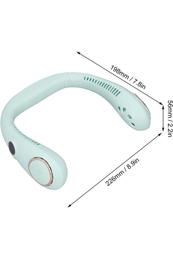 BOYUNA TAKILAN FAN MİNİ KLİMA SERİNLETİCİ VANTİLATÖR LED EKRANLI 3 SEVİYE ŞARJLI BOYUNLUK FAN