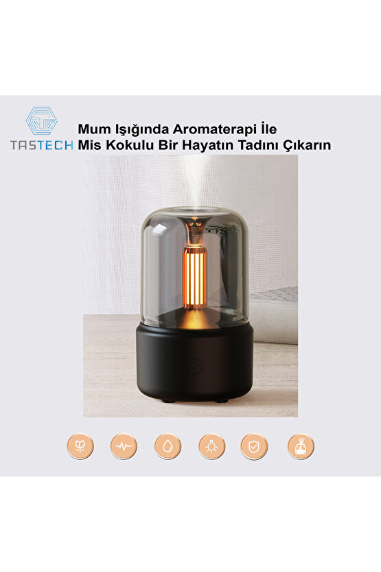 Ultrasonik Uçucu Yağ Difüzörü Oda Hava Nemlendirici Aroma  Ambians Led Işıklı 120ML