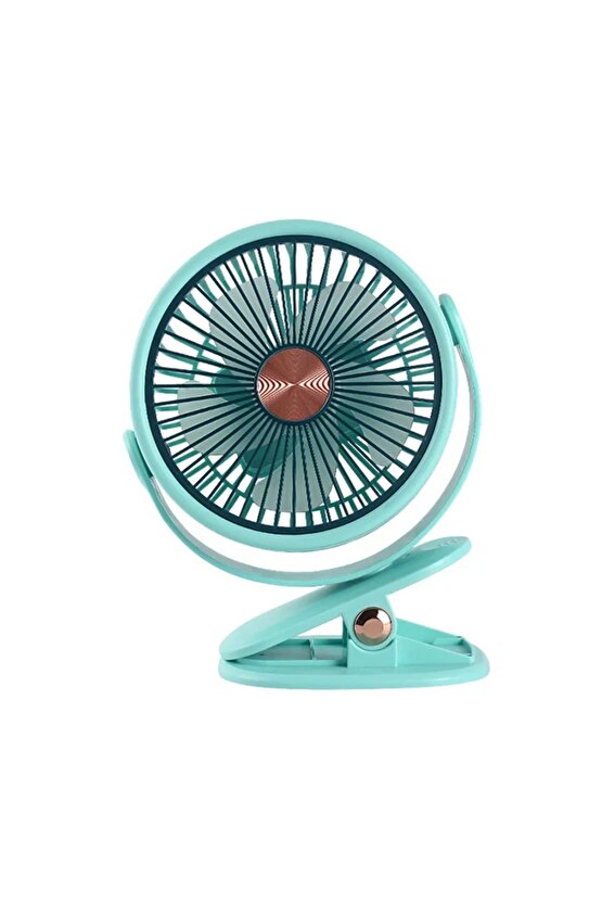 Mandallı Şarjlı Fan 3 Kademeli Taşınabilir Vantilatör Serinletici Mini Klima 360 Derece Dönen Fan