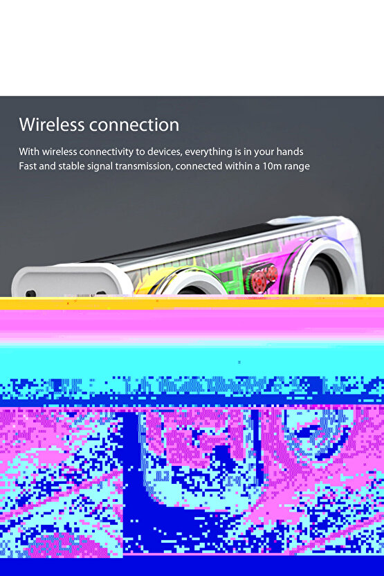 bluetooth hoparlör tws özellikli 2x5w led ışıklı fm radyo usb sd kart giriş kablosuz şarjlı speaker