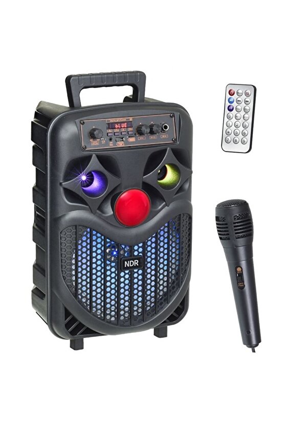 MİKROFONLU BLUETOOTH SPEAKER LED IŞIKLI KARAOKE HOPARLÖR SD KART USB AUX BÜYÜK BOY HOPARLÖR
