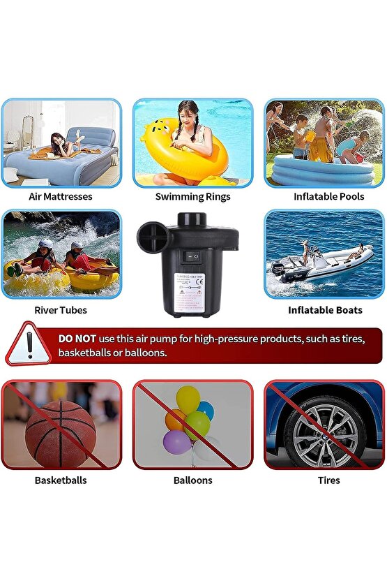 220v Elektrikli Hava Pompası ve vakum Şişme Yatak Bot Simit Şişme Koltuk Deniz Yatağı Pompa Air Pump