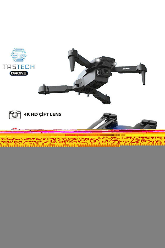 Çift Kameralı Drone Led Işıklı Wifi App Ve Uzaktan Kumanda Kontrollü Quadcopter Katlanabilir Şarjlı