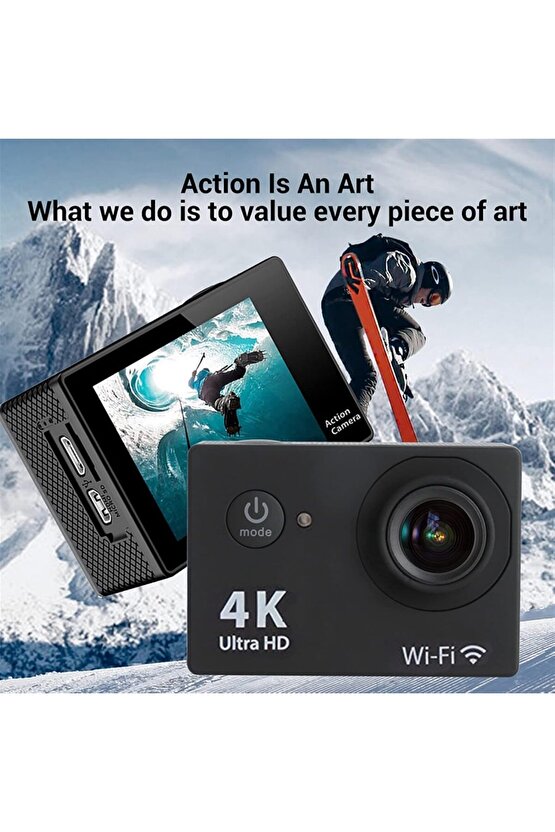 Wifi Li Aksiyon Kamera 4k Ultra Hd 1080p Spor Dalış Motorsiklet Kask Kayak Doğa Avcı Kamerası