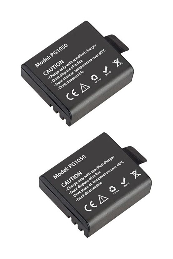 Beyaz H9r H8r H16r H6s H7s Uyumlu Pg1050 2li Çift Batarya Seti Tek Ebat Pil ve Şarj Cihazları